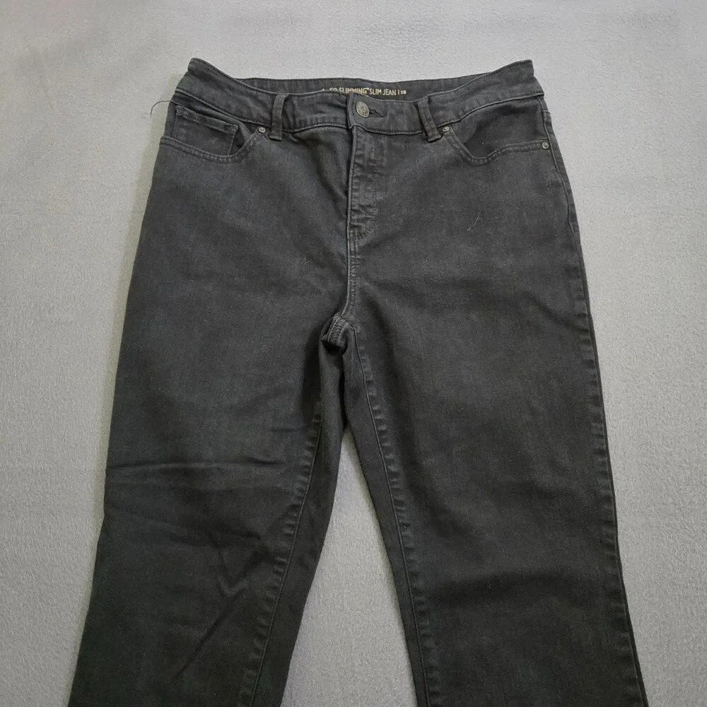Chico's Women 1 US 8 Short Black The So Slimming Slim Mid Rise Jean